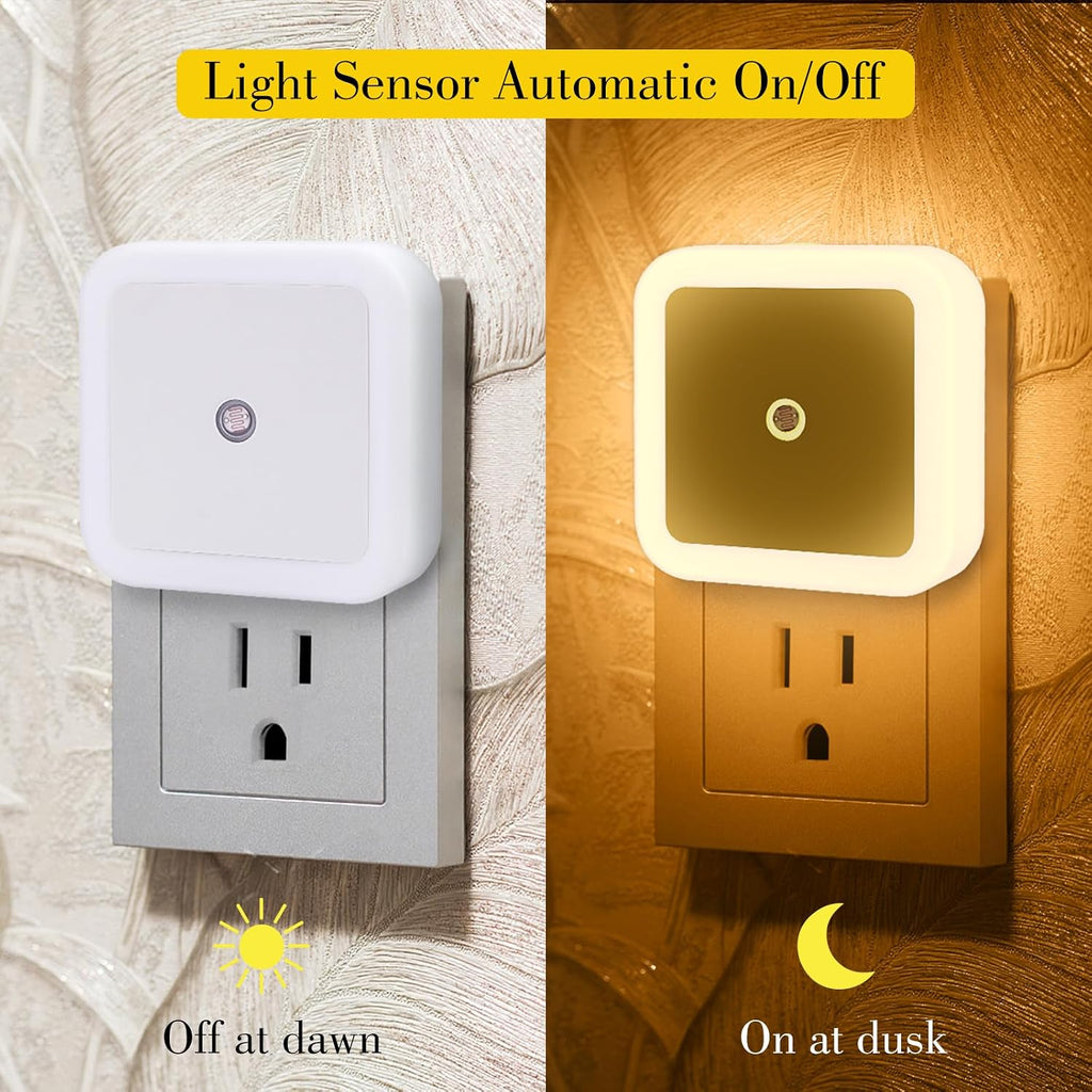 KINUR 6 Pack Night Light, LED Night Lights Plug into Wall with Dusk to Dawn sensors, Plug in Night Lights for Kids Room, Bedroom…