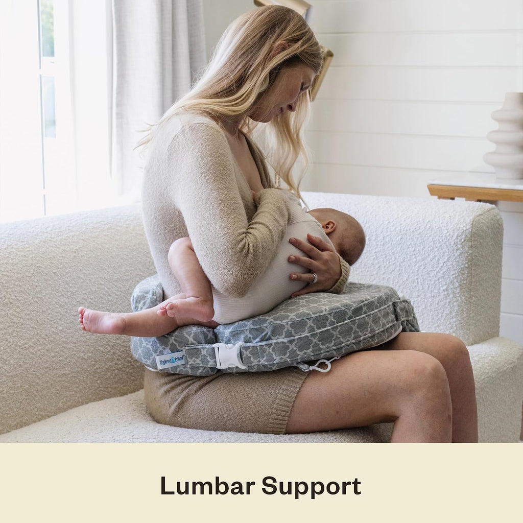 MyBrestFriend My Brest Friend Nursing Pillow - Deluxe - Enhanced Comfort w/ Slipcover - Ergonomic Design for Breastfeeding Support For Mom…