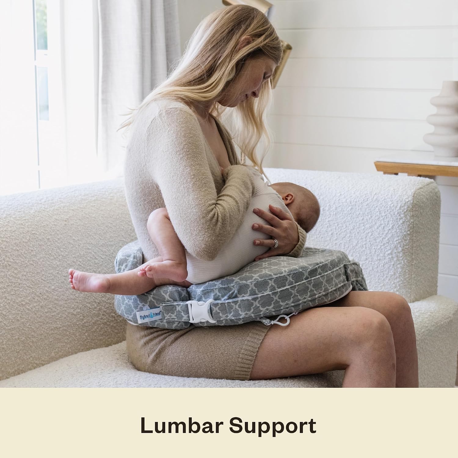 MyBrestFriend My Brest Friend Nursing Pillow - Deluxe - Enhanced Comfort w/ Slipcover - Ergonomic Design for Breastfeeding Support For Mom…