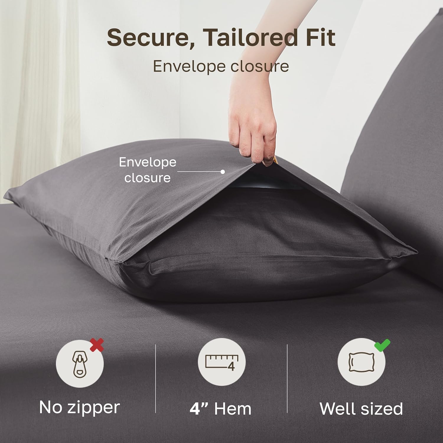 CaliforniaDesignDen California Design Den 100% Egyptian Cotton King Pillow Cases Set of 2 - Crisp Percale Feel, Soft & Breathable King Pill…