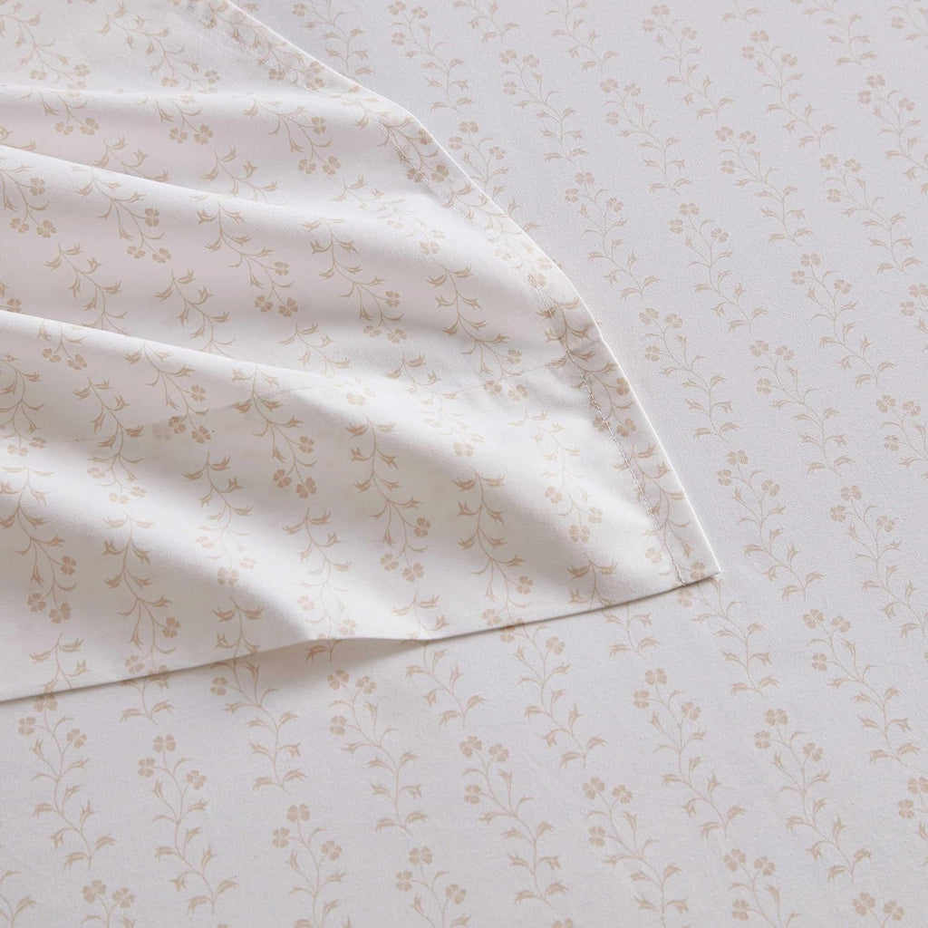 MarthaStewart Martha Stewart - Twin Size Sheets Set, Crisp & Tailored Cooling Sheets w/a Naturally Smooth Cotton Percale Lightweight Feel -…