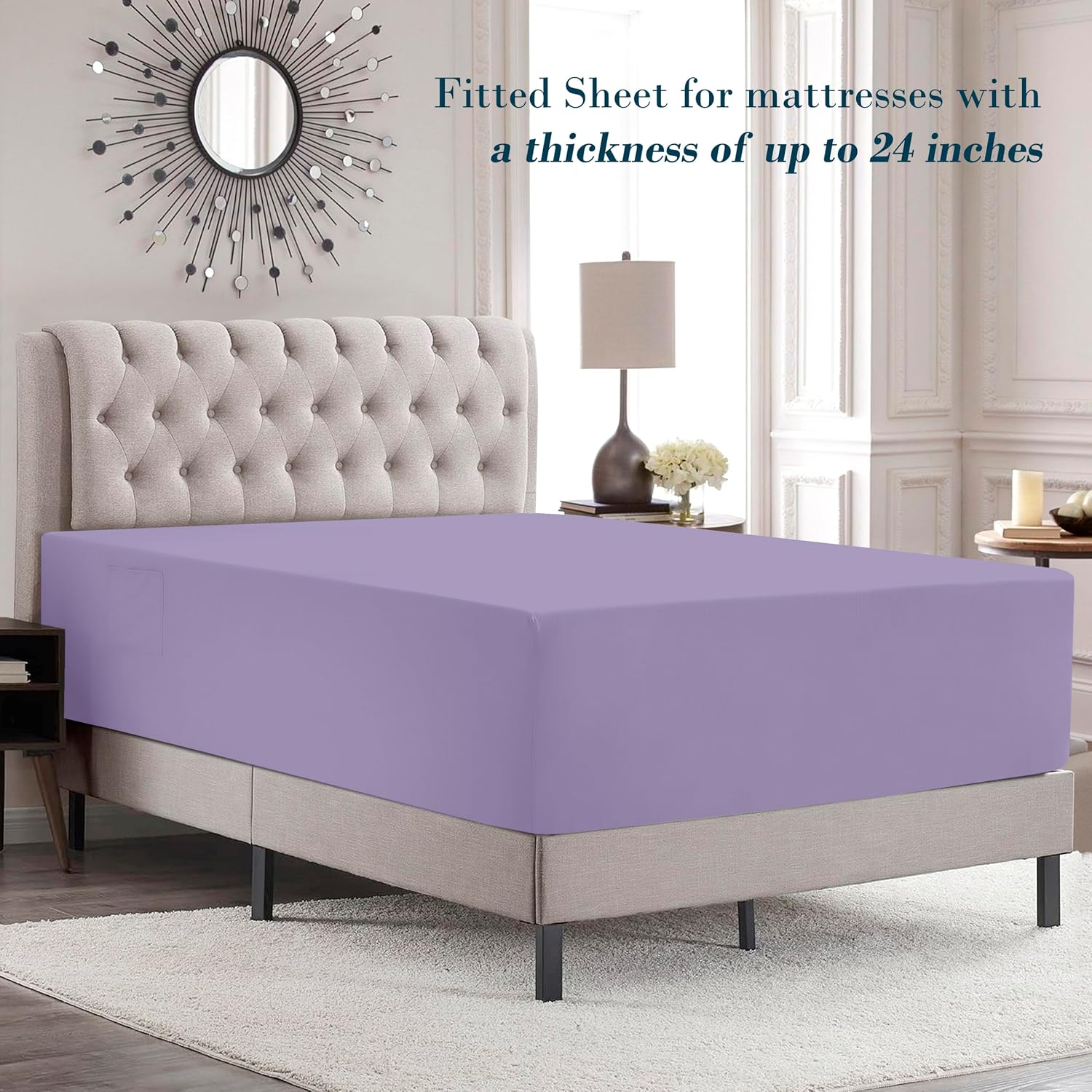 MocassiLuxuryBedding Mocassi Twin XL Size 4-Piece Bed Sheet Set - 1800 Hotel Quality Microfiber 18-24 Inches Extra Deep Pocket Fitted Sheet…