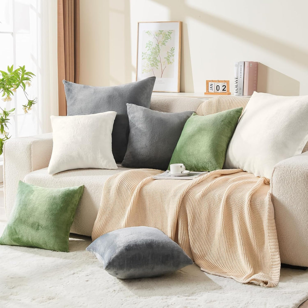 Bedelite Velvet Pillow Covers 26x26 with Zipper, 2 Pack Super Soft Square Pillow Covers for Bedroom, Sofa, Couch, Luxury Cozy Fleece Pillowc…
