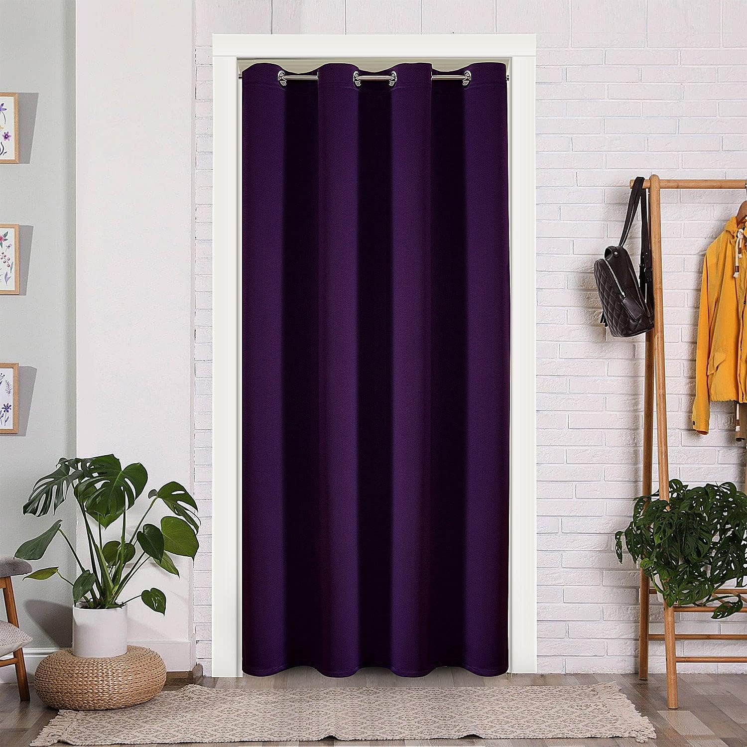ChrisDowa Blackout Door Curtains for Doorway Privacy, Grommet Closet Curtains for Bedroom Closet Door, Thermal Insulated Doorway Cover Room…