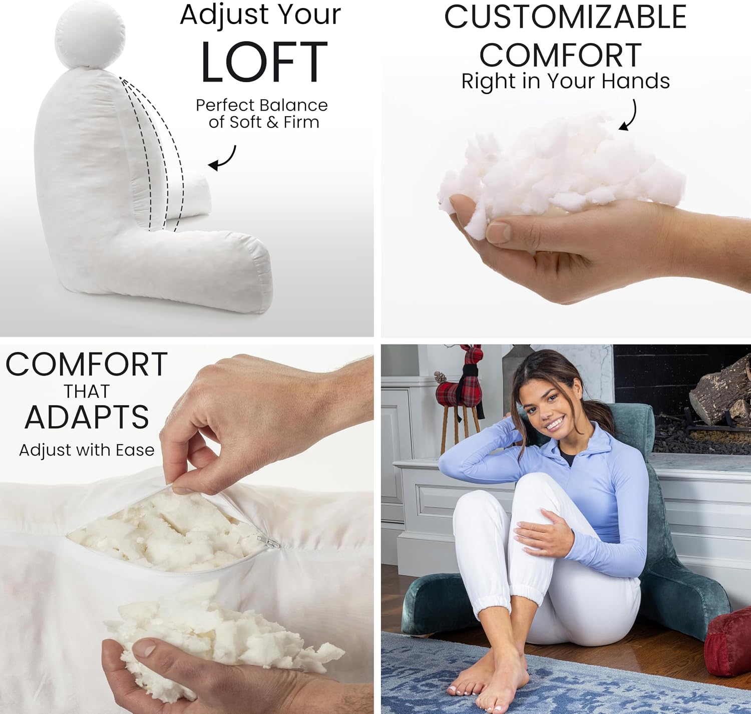 Husband Pillow XXL The Original for Adults - 30" Tall Backrest for Sitting Up in Bed - Firm Support Reading & Bed Rest Pillows for…