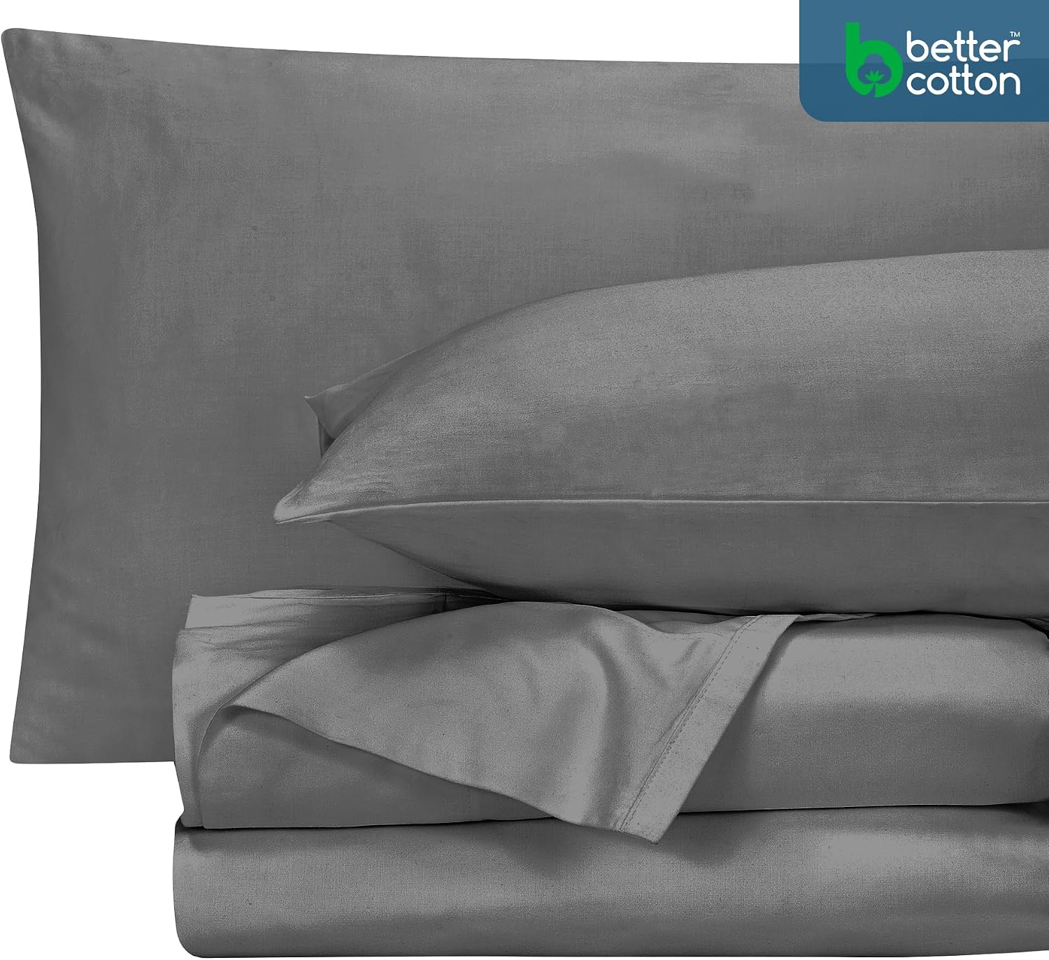 Royalelinens ROYALE LINENS 400 Thread Count 100% American Grown Cotton 4 Piece Sateen Queen Sheet Set - 1 Fitted Sheet, 1 Flat Sheet, 2 Pil…