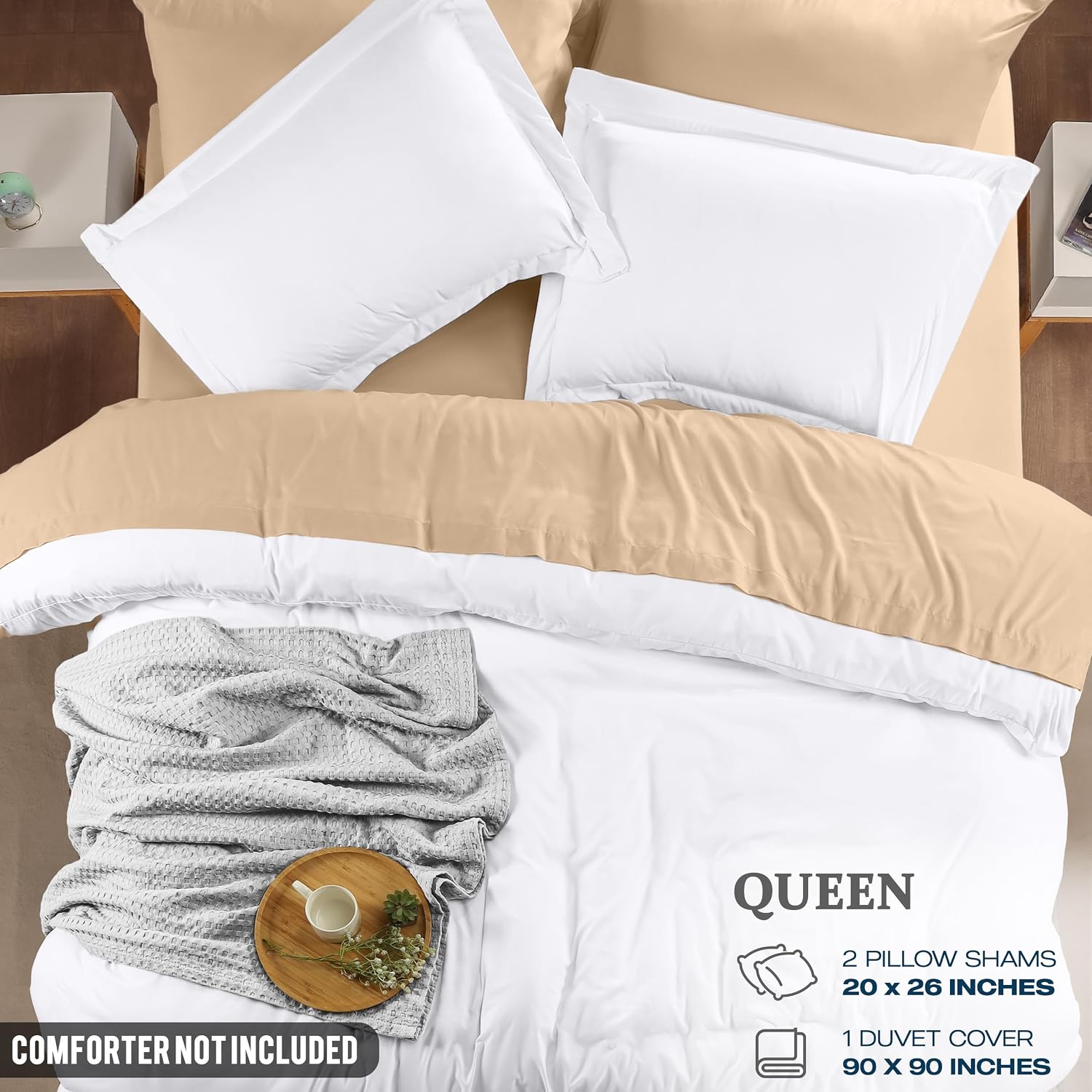 Utopia Bedding Duvet Cover Queen Size - 3 Piece with Zipper Closure - 1 Comforter Cover 90X90 Inches & 2 Pillow Shams 20X26 Inches…