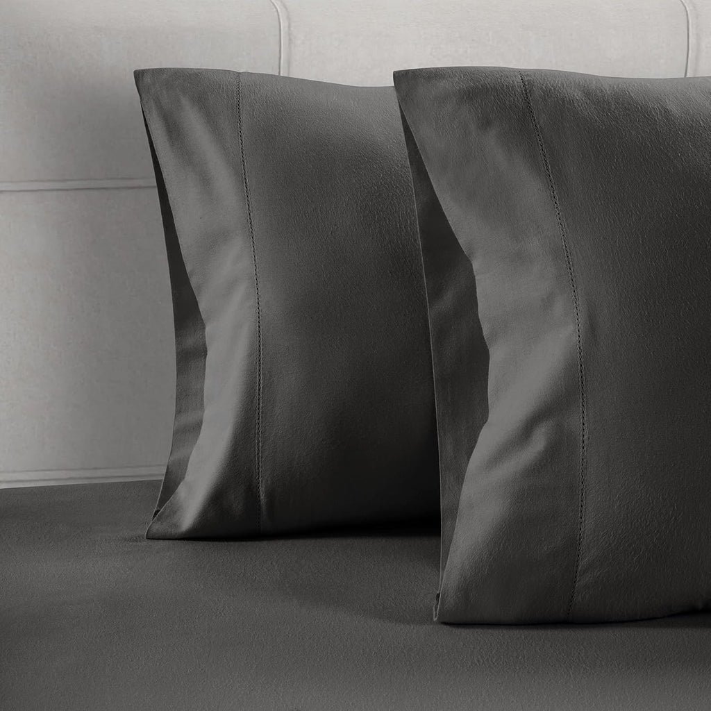 LaneLinen LANE LINEN Pillows Queen Size Set of 2 Soft 100% Egyptian Cotton Cool & Smooth Pillow Cases - Charcoal Cotton