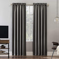 Sun Zero Oslo Theater Grade Extreme Total Blackout Rod Pocket Curtain Panel, 52" x 95", Gray