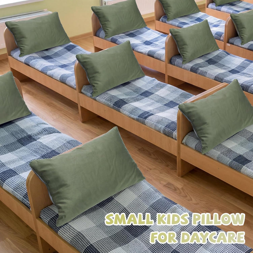 Kigley 12 Pack Mini Pillows for Daycare 9.1 x 13.8'' Small Travel Pillow Bulk Soft Breathable Cotton Pillow for Nap Travel Pet Neck…