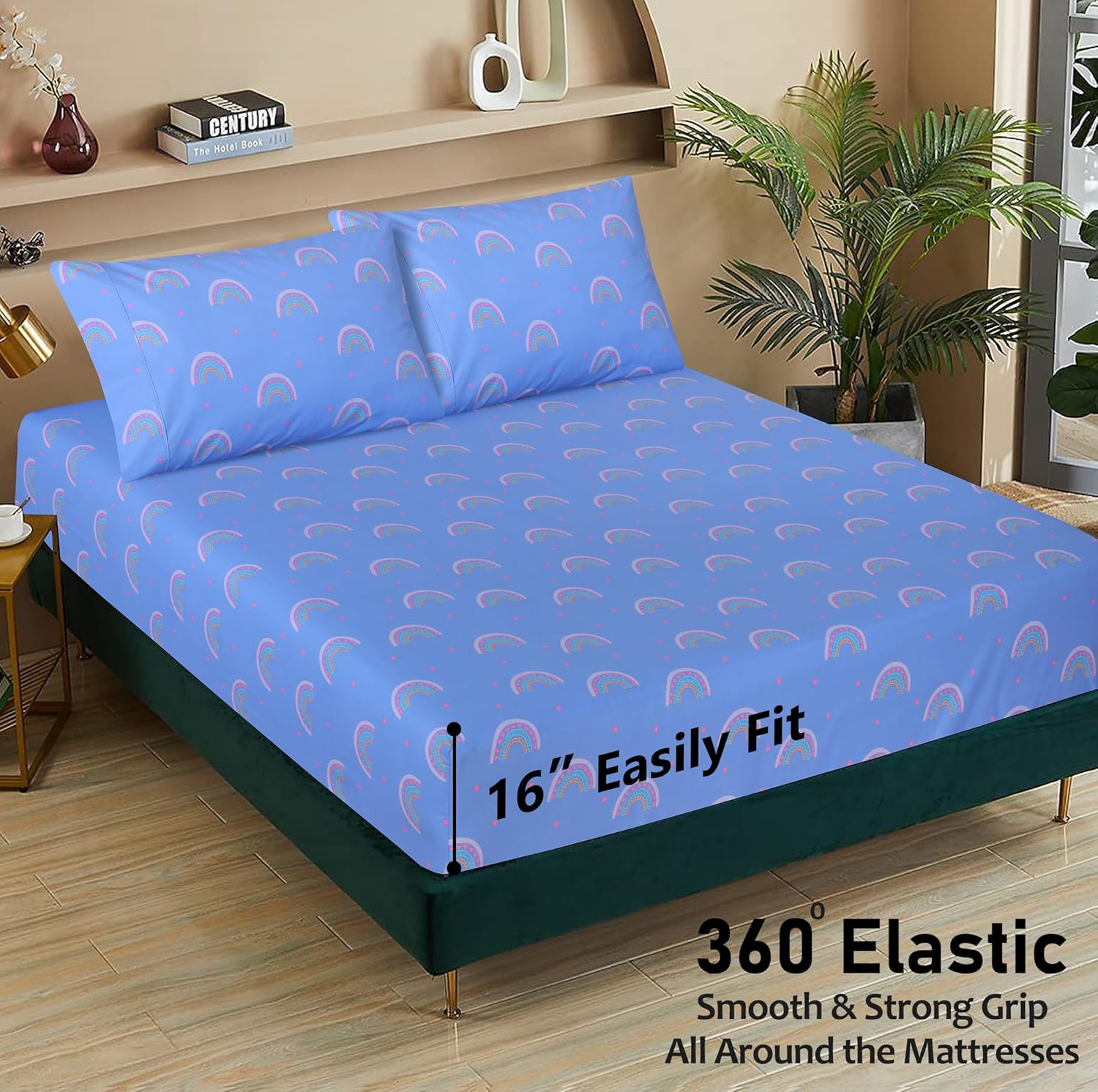 Ruvanti 100% Cotton Percale Sheets Twin Size – Crisp Cooling Bed Sheets for Hot Sleepers, Deep Pocket 16”, Soft Breathable & Durable Hotel-…