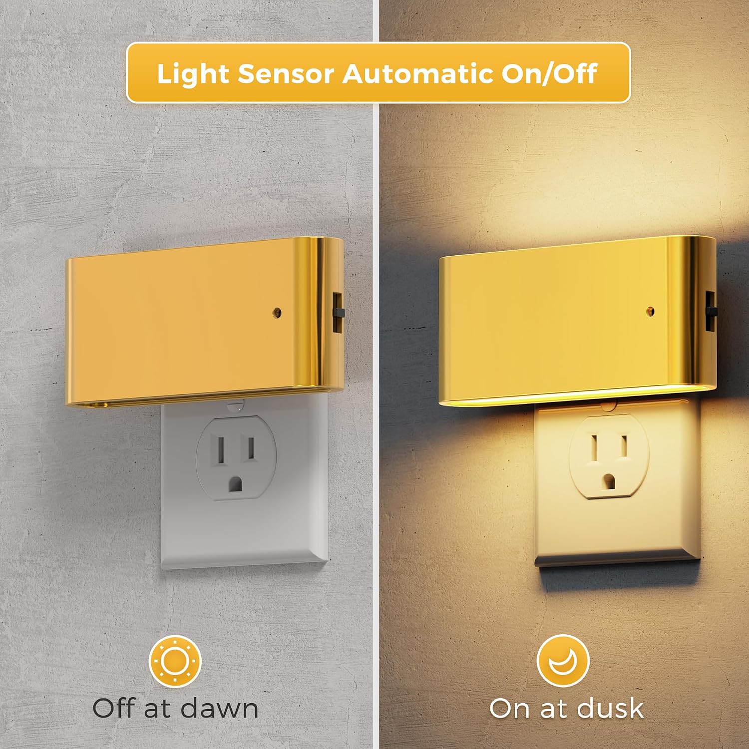 L LOHAS LED Night Light, 2 Pack Dimmable Modern LED Night Lights Plug into Wall, Dusk to Dawn Sensor Night Lights for Kid, 0-100LM 3000K…
