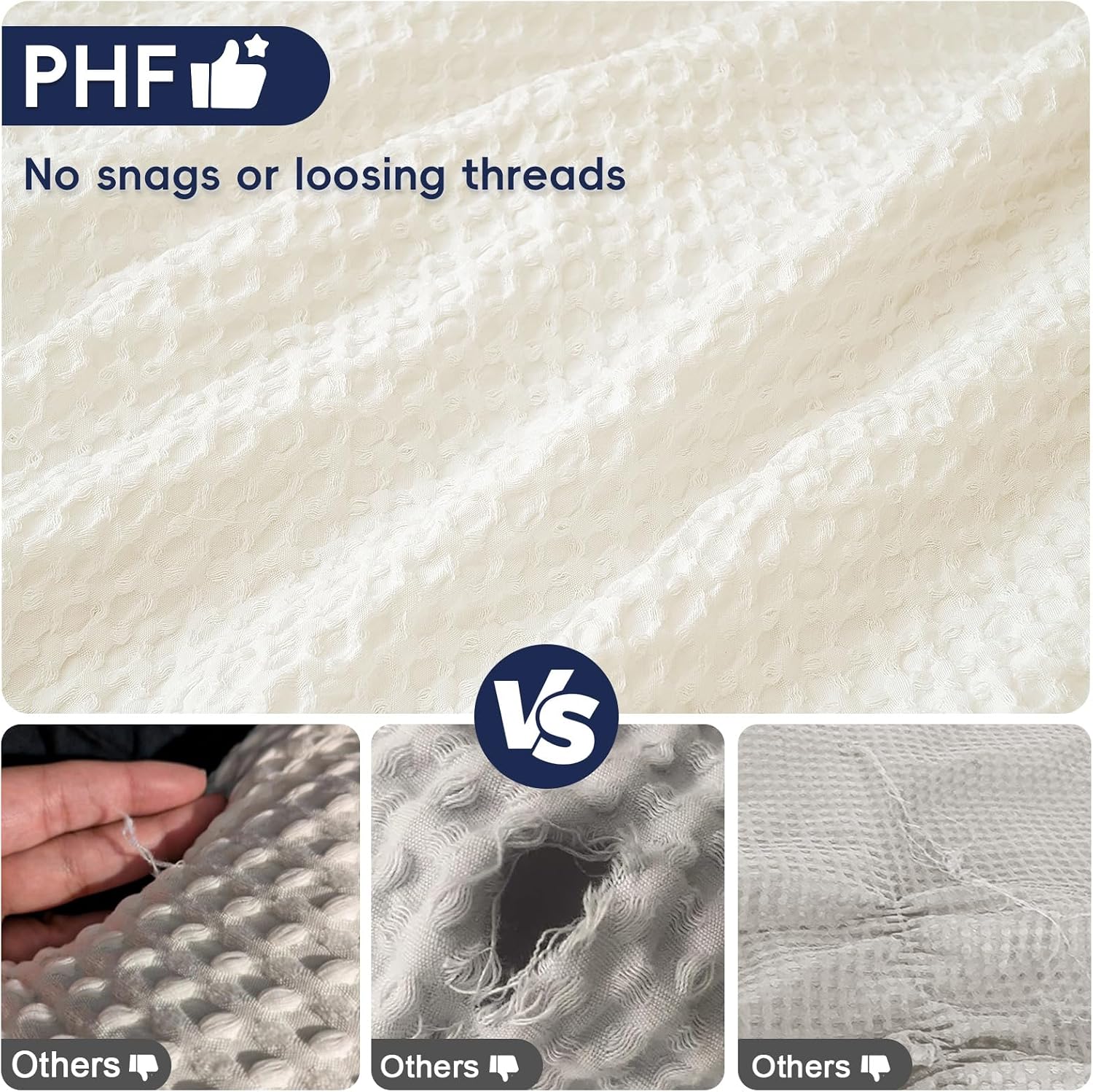 Phf Ultra Soft Waffle Weave Pillow Shams Queen Size, No Insert, 2 Pack 20" x 30" Pillowcases, Breathable & Skin-Friendly Pillow Cases, Styli…