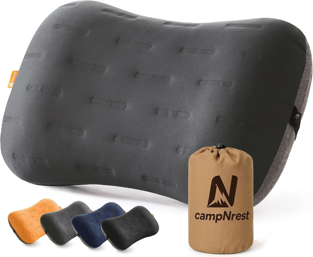 Inflatable Camping Pillow - Ultralight Compact Air Pillow for Travel, Backpacking & Hiking - Ergonomic Neck & Lumbar Support - Portable…