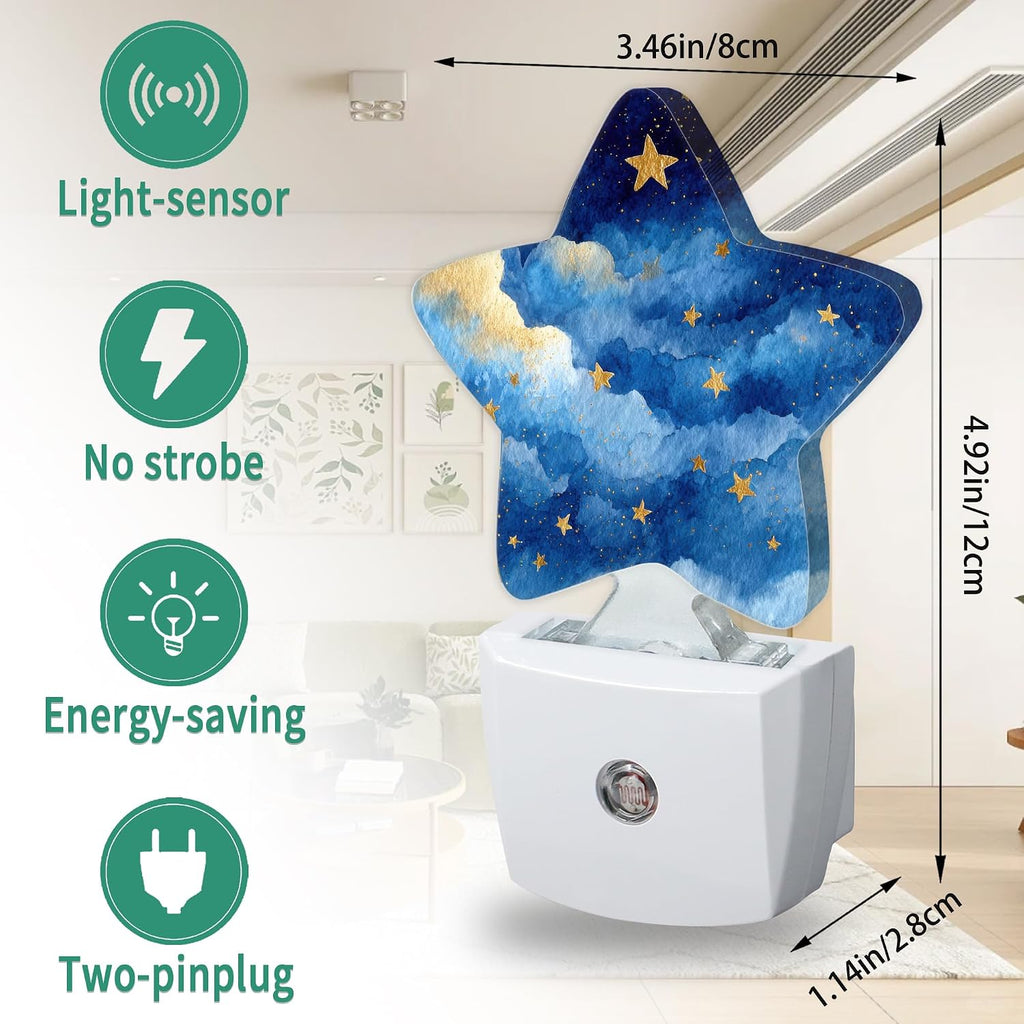 Night Sky Plug in Star Night Light, Night Light with Sensor for Kids Nursery Bedroom, Decorative Soft Glow Lamp for Hallway Bathroom…