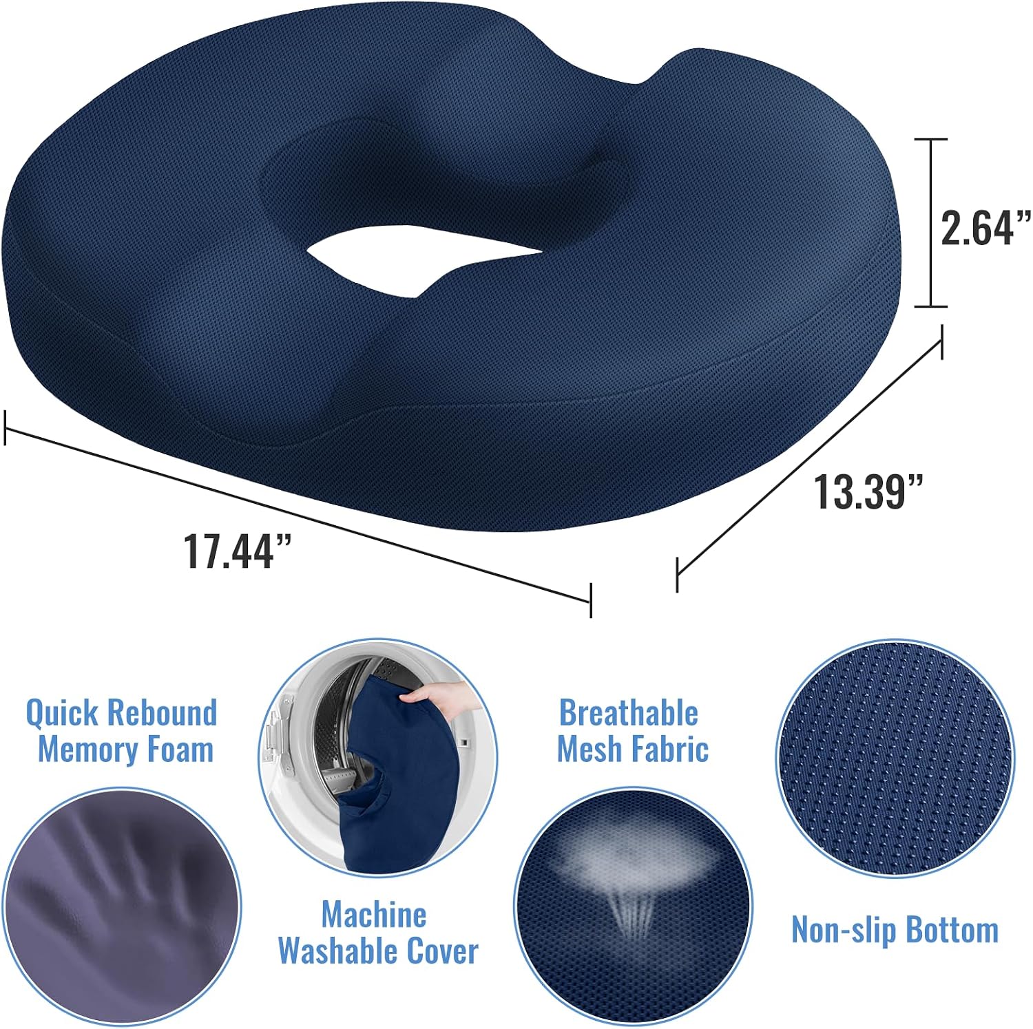 CloudBliss Donut Pillow Seat Cushion for Tailbone and Hemorrhoids, Memory Foam Chair Cushion for Postpartum Pregnancy, Seat Cushions for Me…