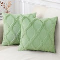 decorUhome Summer Throw Pillow Covers 20x20 Inch Set of 2, Soft Plush Faux Fur Wool Sage Green Accent Couch Pillow Covers for Modern Farmho…