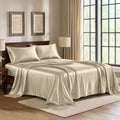 PureBedding Satin Sheets Full [4-Piece, Champagne Gold] Hotel Luxury Silky Bed Sheets - Extra Soft 1800 Microfiber Sheet Set, Wrinkle, Fade…