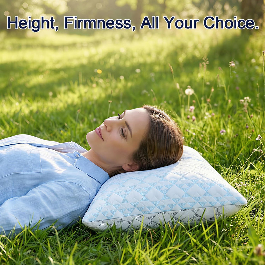 Yawnhug Cooling Shredded Memory Foam Pillows: Adjustable Bed Pillows for Sleeping, King Size Set of 2, Customizable Loft & Firm Supp…