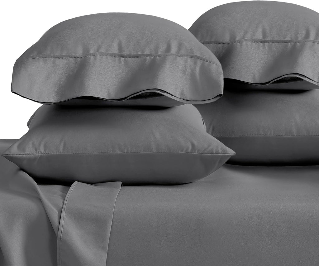 BareHome Bare Home Microfiber King Size Pillowcases - 4 Pack, Grey, 20x40 4 Pack Grey