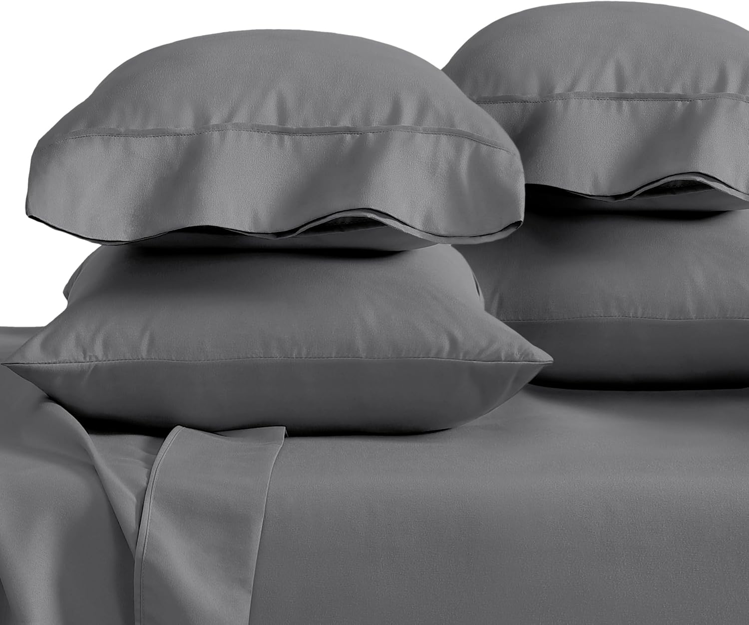 BareHome Bare Home Microfiber King Size Pillowcases - 4 Pack, Grey, 20x40 4 Pack Grey