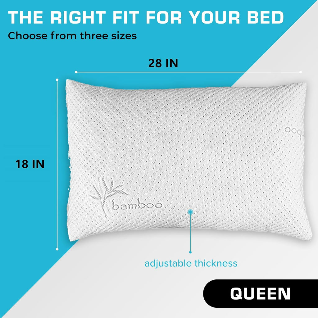 XtremeComforts Xtreme Comforts Shredded Memory Foam Pillow- Allergy-Friendly & Cooling Pillow Cover for Side, Back & Stomach Sleepers- Mach…