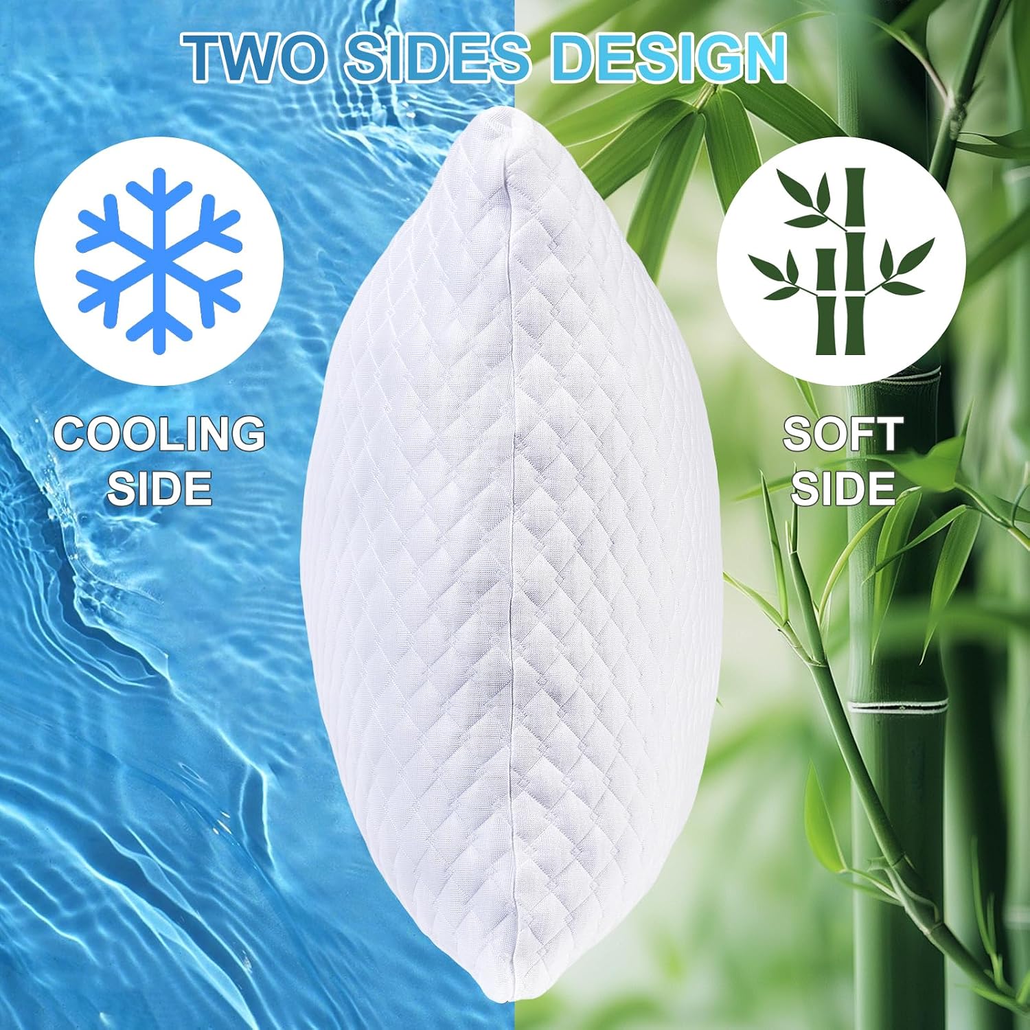 NTCOCO Cooling Bed Pillows Queen Size Pack of 2 for Sleeping Shredded Memory Foam Bed Pillows Adjustable Gel for Side Stomach Back…