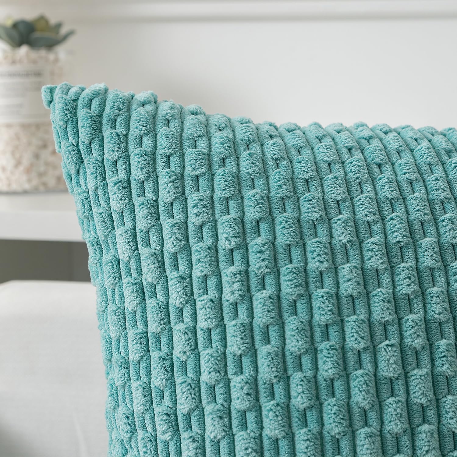 KevinTextile Kevin Textile 20x54 Inch Long Body Lumbar 1 Pack Boho Decorative Throw Pillow Cover Soft Striped Corduroy Rectangle Cushion Ca…