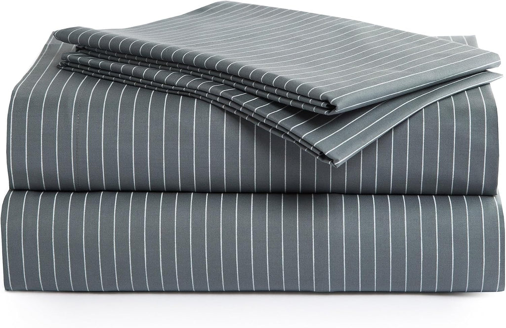 Perupima Peru Pima 415 Thread Count Percal Twin Sheet Set - 100% Peruvian Pima Cotton, 3 Piece (Flat, Fitted, 1 Pillowcase) - Cooling, Cris…