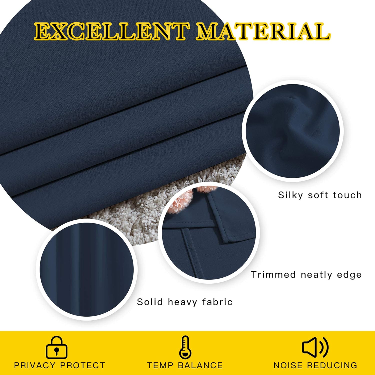 NICETOWN Blackout Curtain Panels 90 - Window Treatment Energy Saving Thermal Insulated Solid Grommet Blackout Drapes for Living Room…