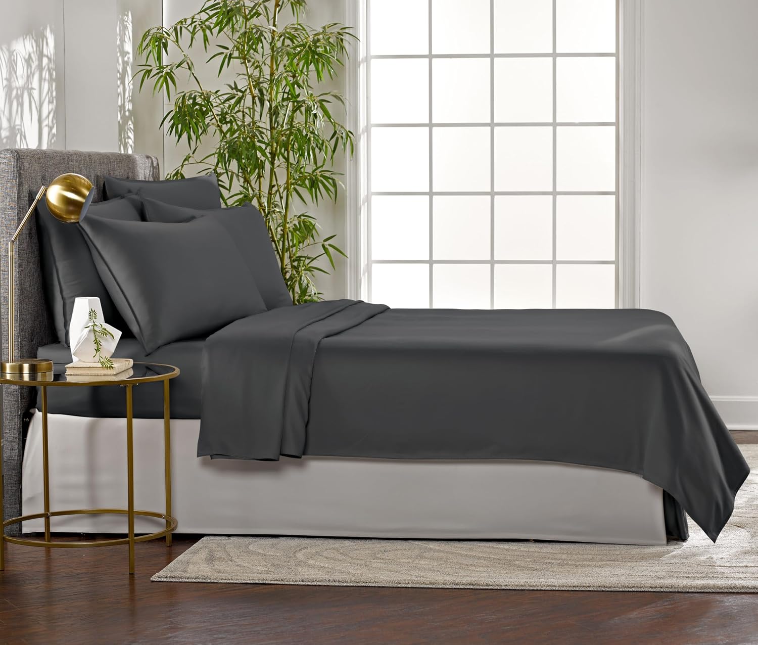PureBamboo Pure Bamboo Twin Sheets, Genuine 100% Organic Viscose Derived from Bamboo Bed Sheet Set, Luxuriously Soft & Cooling, Double Stit…