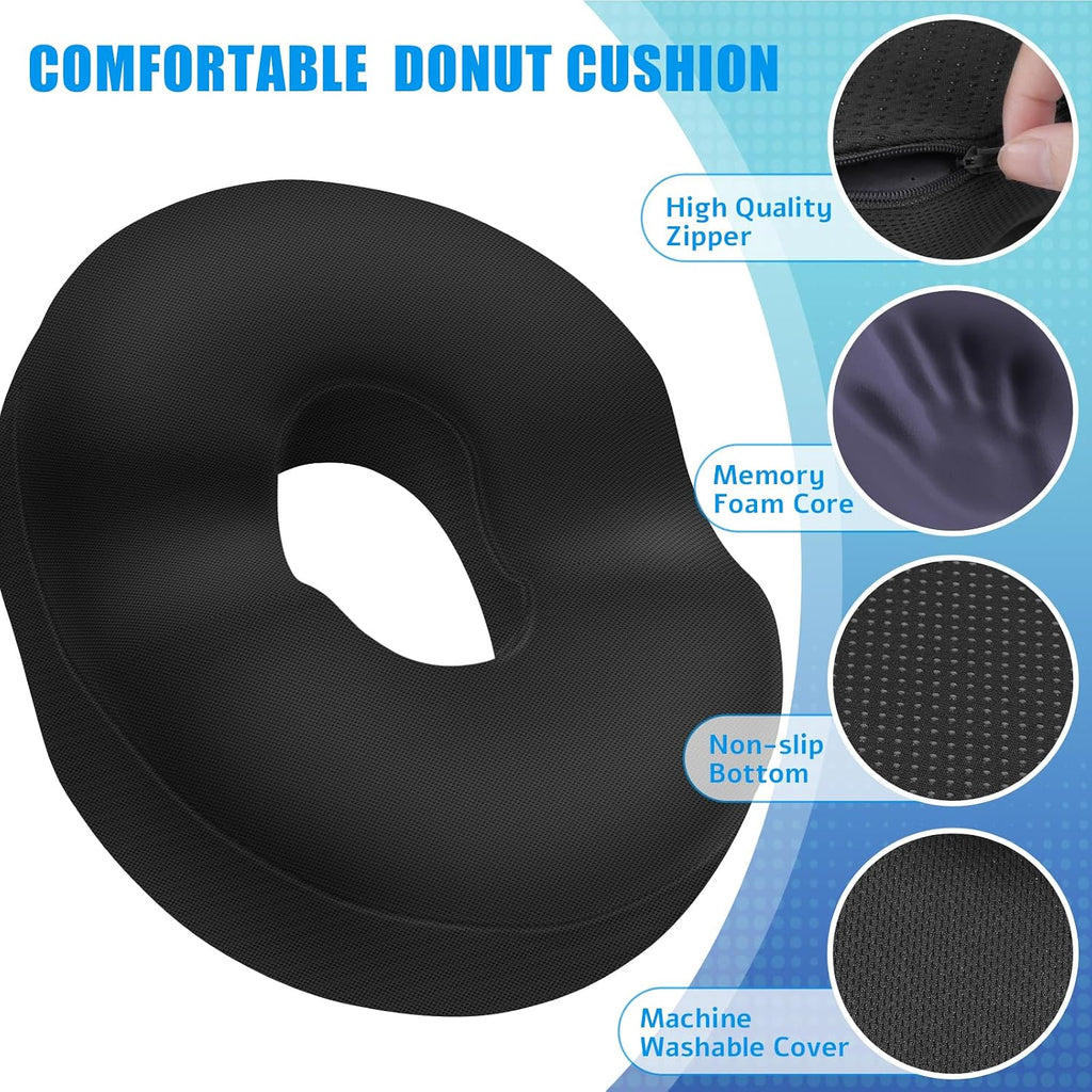 BlissTrends Donut Pillow Seat Cushion, Donut Chair Cushions for Postpartum Pregnancy&Hemorrhoids, Tailbone Cushion, Memory Foam Lifting Cus…
