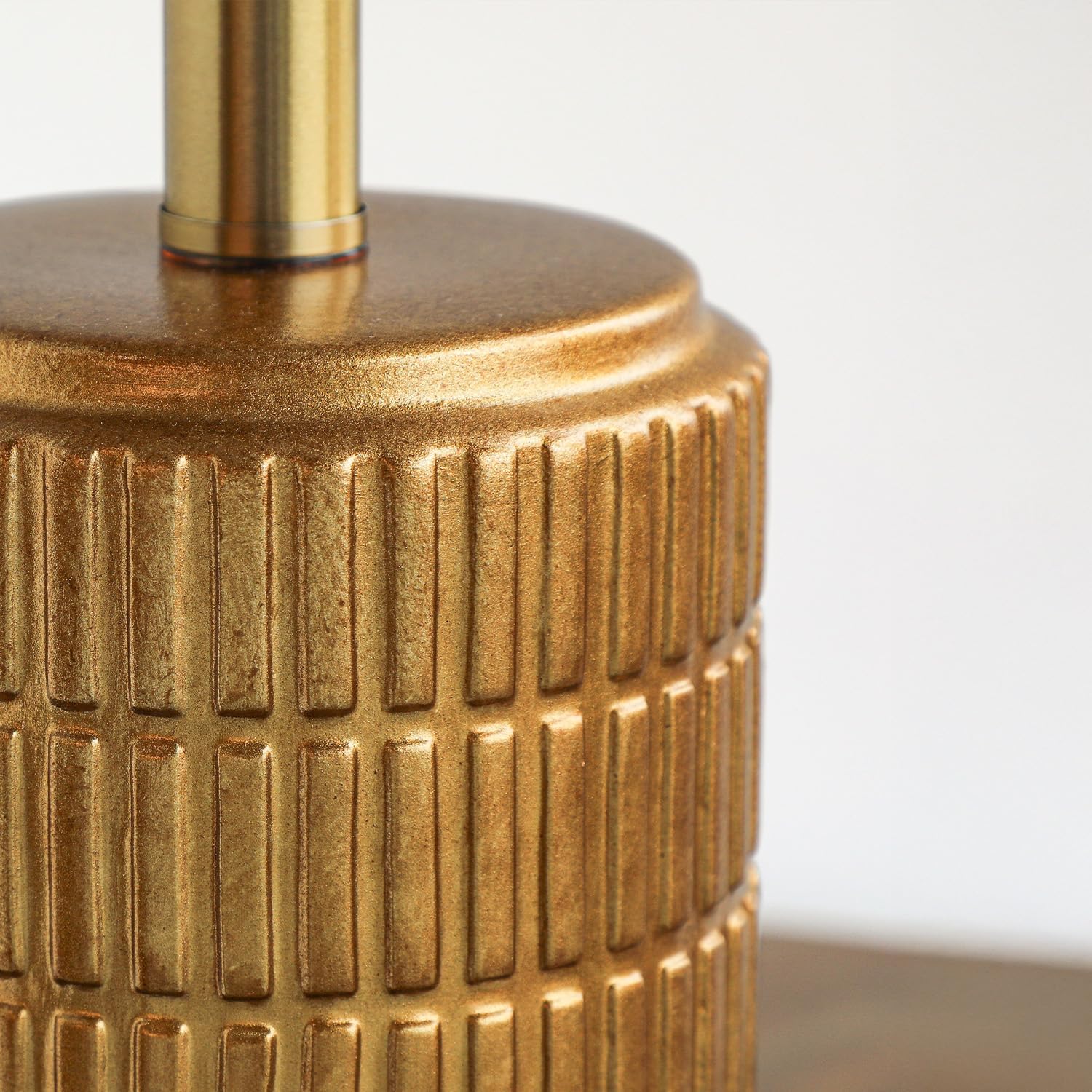PoKat 23" Brass Gold Ceramic Table Lamps for Living Room, Retro Warm Gold Lamps for Night Stands, Vintage Bronze Decorative Lamps for…