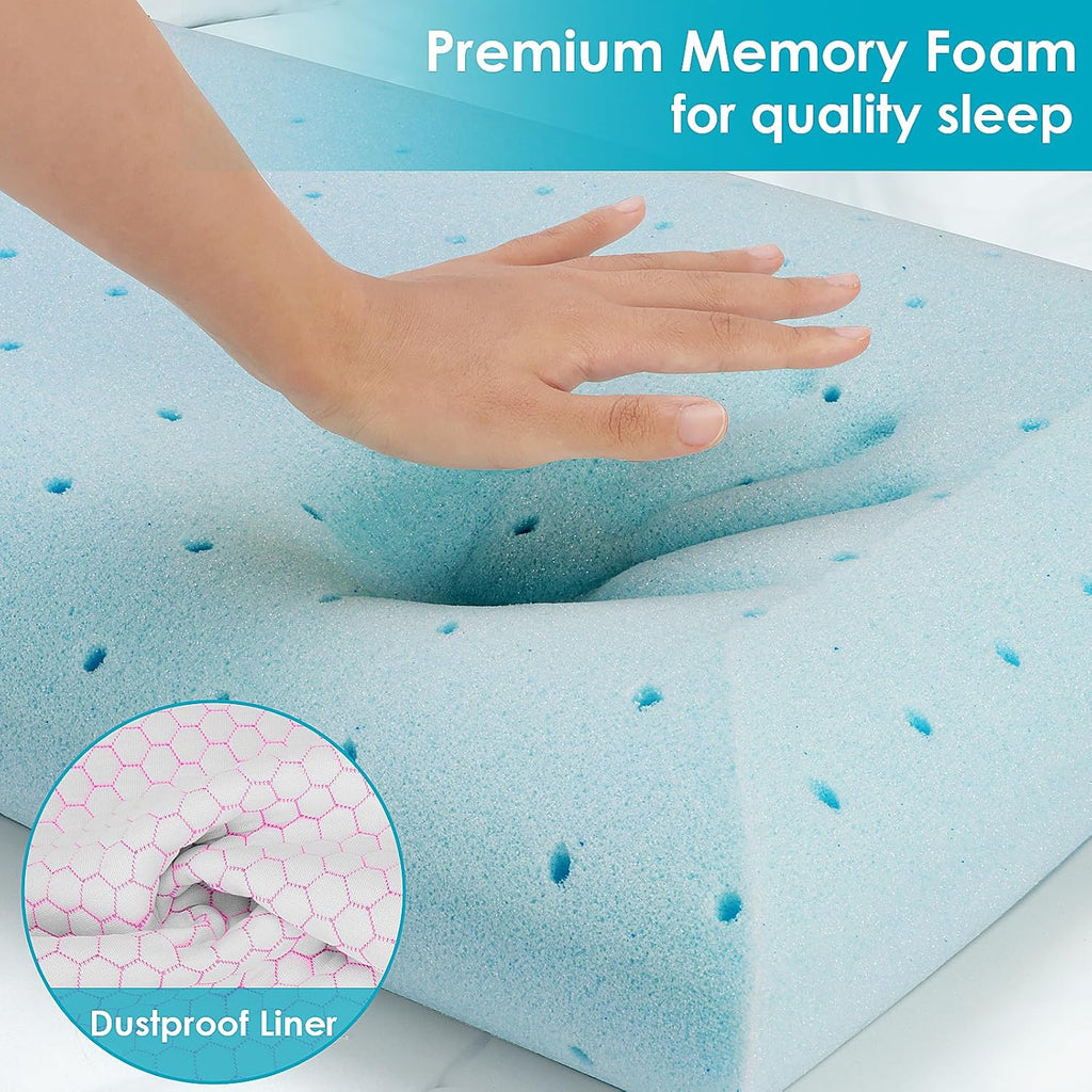 CushyOasis Memory Foam Pillows for Side, Back and Stomach Sleepers, Set of 2, Bed Pillow with Washable Cover and Breathable Mesh, Bed Pillo…