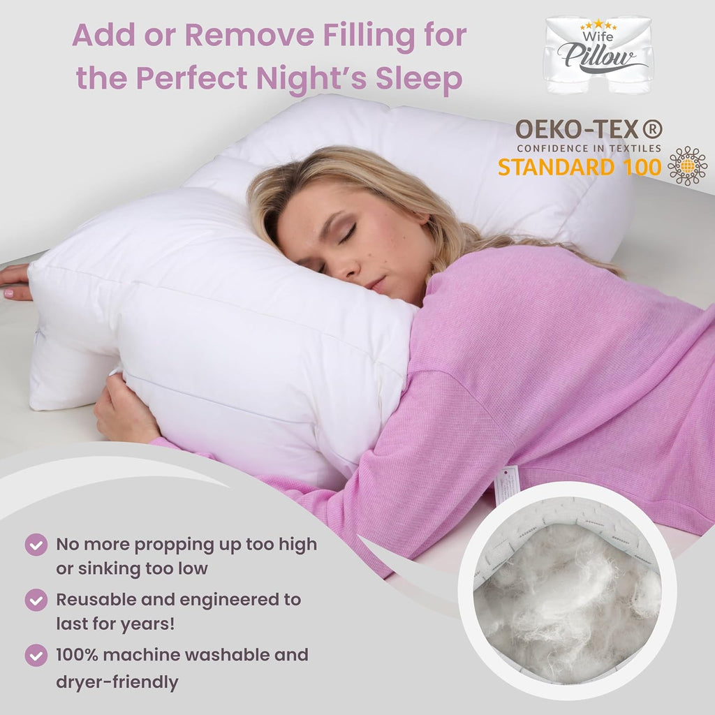 Home Wife Pillow - Fiberfill, 1 LBS Extra Bag of Stuffing, Siliconized Down Alternative Resilience Blend, Extra Fluff to Customize Comfort…
