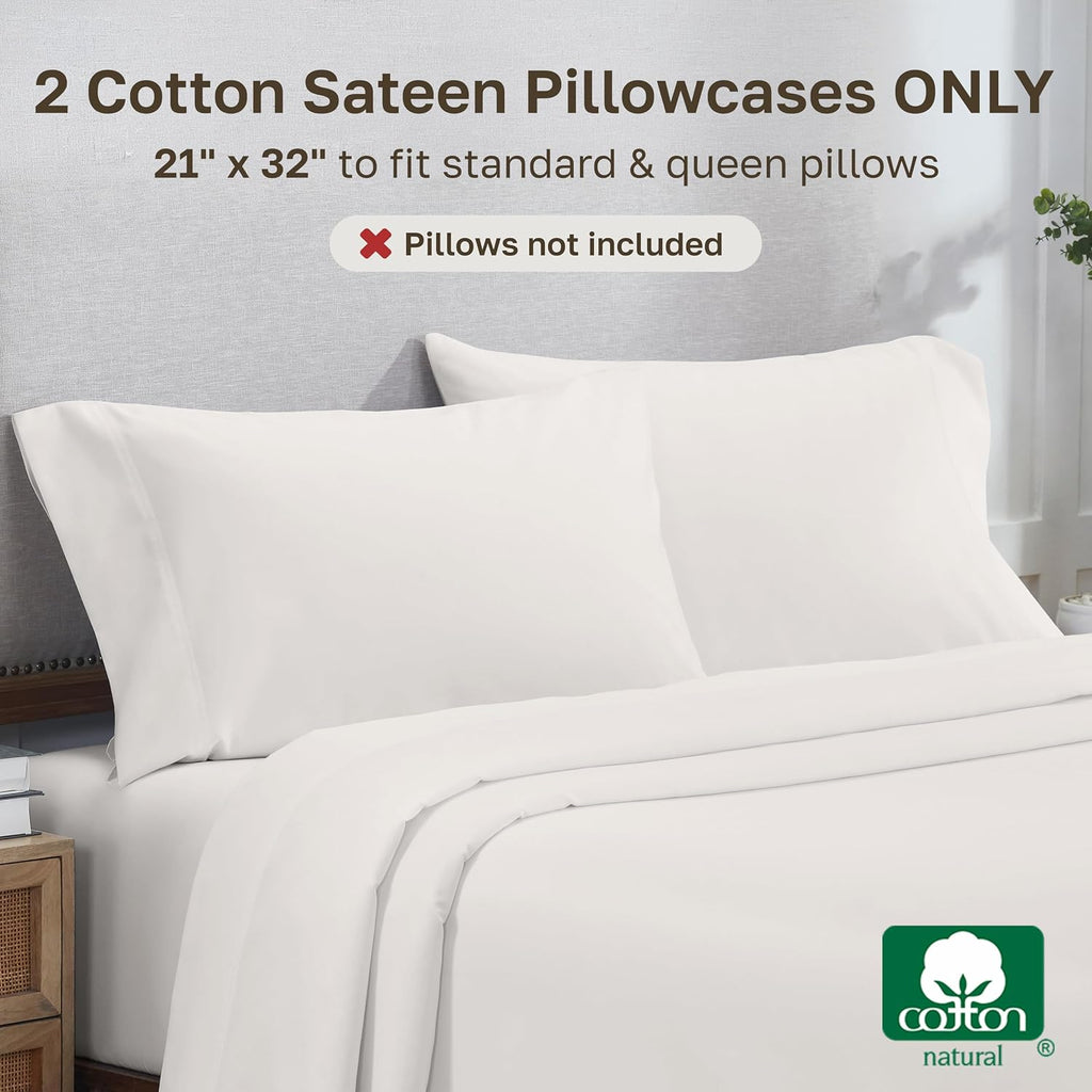CaliforniaDesignDen California Design Den Heirloom Soft, Smooth & Thick 800 Thread Count 100% Cotton Sateen, 2 Pillow Cases Standard Size F…