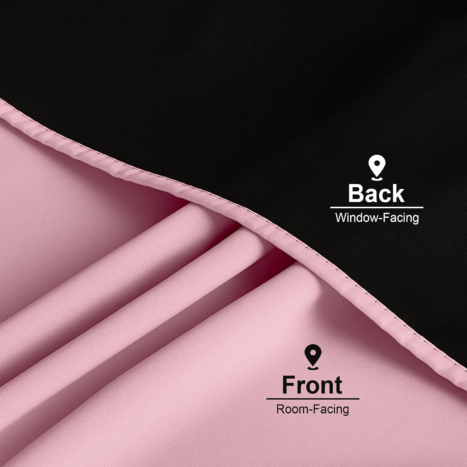 Nicetown Crystal Pink Blackout Curtains for Girls Bedroom, 52x84 Inches 2 Panels Energy Efficient Thermal Insulated Drapes, Rod Pocket Blac…