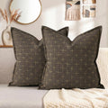 AVOINcolorlife AVOIN colorlife Pack of 2 Decorative Throw Pillow Covers 22x22 Inch, Flange Edges Woven Textured Cushion Case Home Decor for…