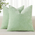 decorUhome Chenille Sage Green Summer Throw Pillow Covers 26x26 Inch Set of 2, Decorative Soft Couch Pillow Covers Solid Dyed Accent Farmho…