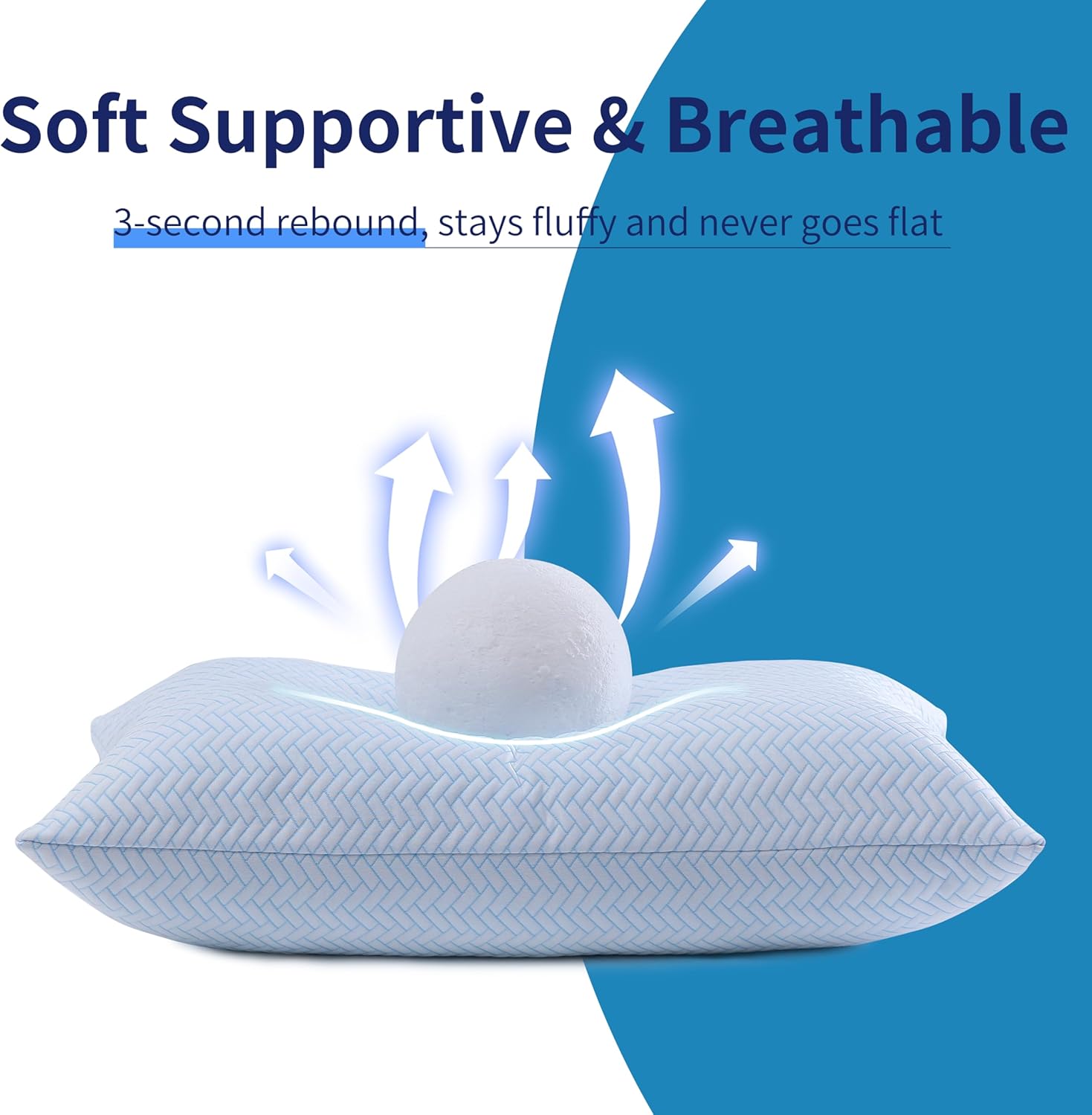 Downcool Cooling Pillow King Size Set of 2, Adjustable Shredded Memory Foam Pillows for Sleeping, Cool Bed Pillows for Hot Sleepers, Soft S…