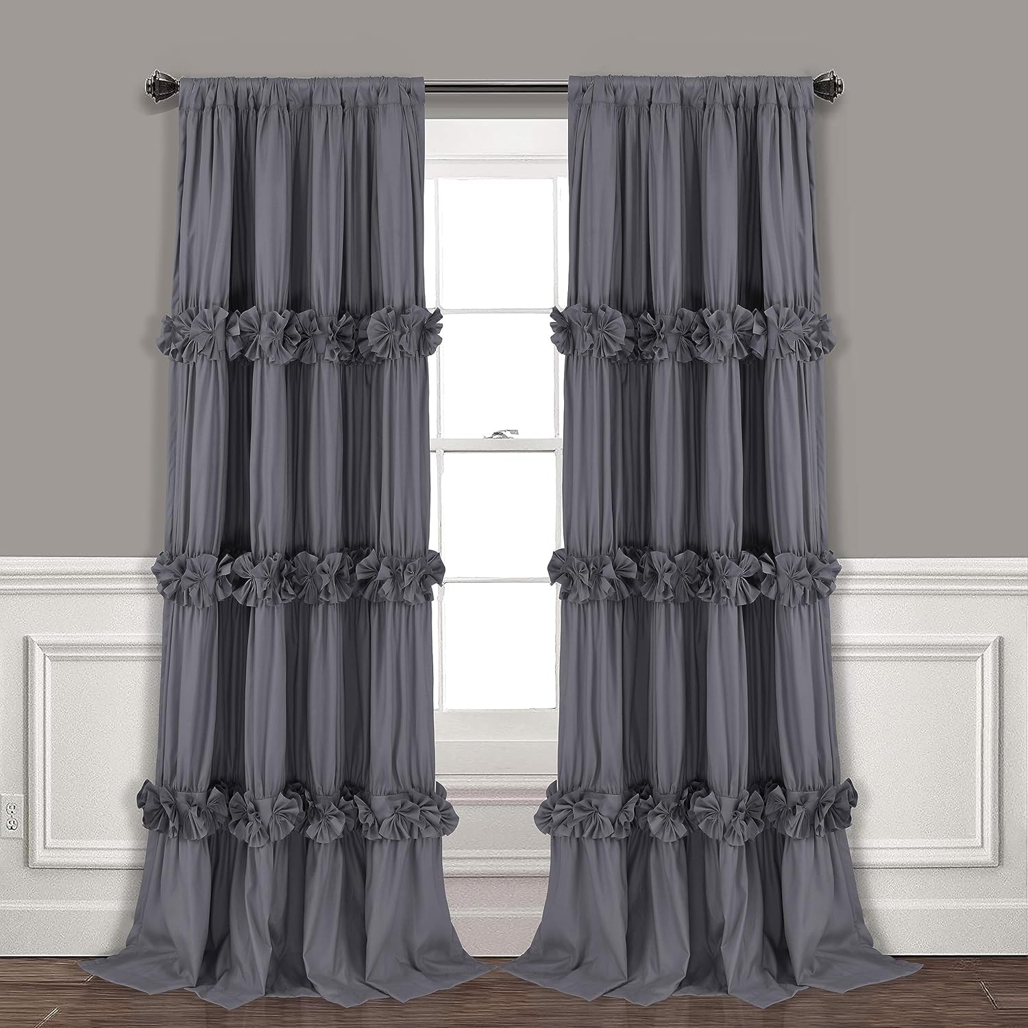 Homechoice Decor Thermal Insulated Blackout Window Curtains, 54" W x 84" L x 2 Panels, Boho Ruched Window Treatments with 3 Rows of…