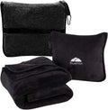 BlueHills Premium Soft Travel Blanket Pillow Airplane Blanket Packed in Soft Bag Pillowcase with Luggage Sleeve Compact Pack Large…