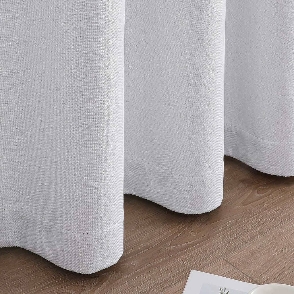 Joydeco 100% Blackout Curtains 96 Inches Long 2 Panels Set, Thermal Insulated Long Curtains& Drapes 2 Burg, Room Darkening Drapes for…