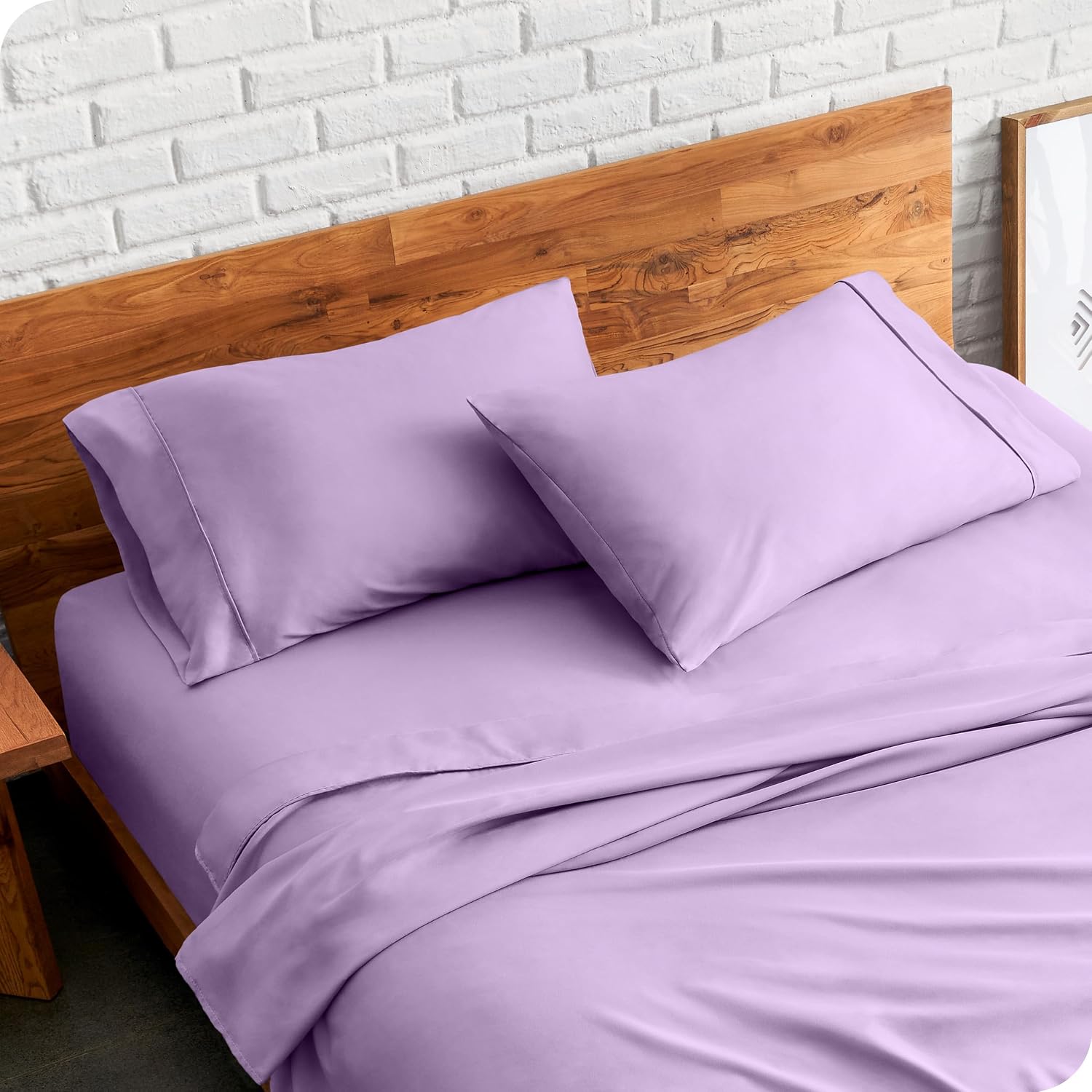 BareHome Bare Home Microfiber Pillow Cases - Standard/Queen Size Set of 2 - Cooling Pillowcases - Double Brushed - Lavender Pillowcases 2 P…