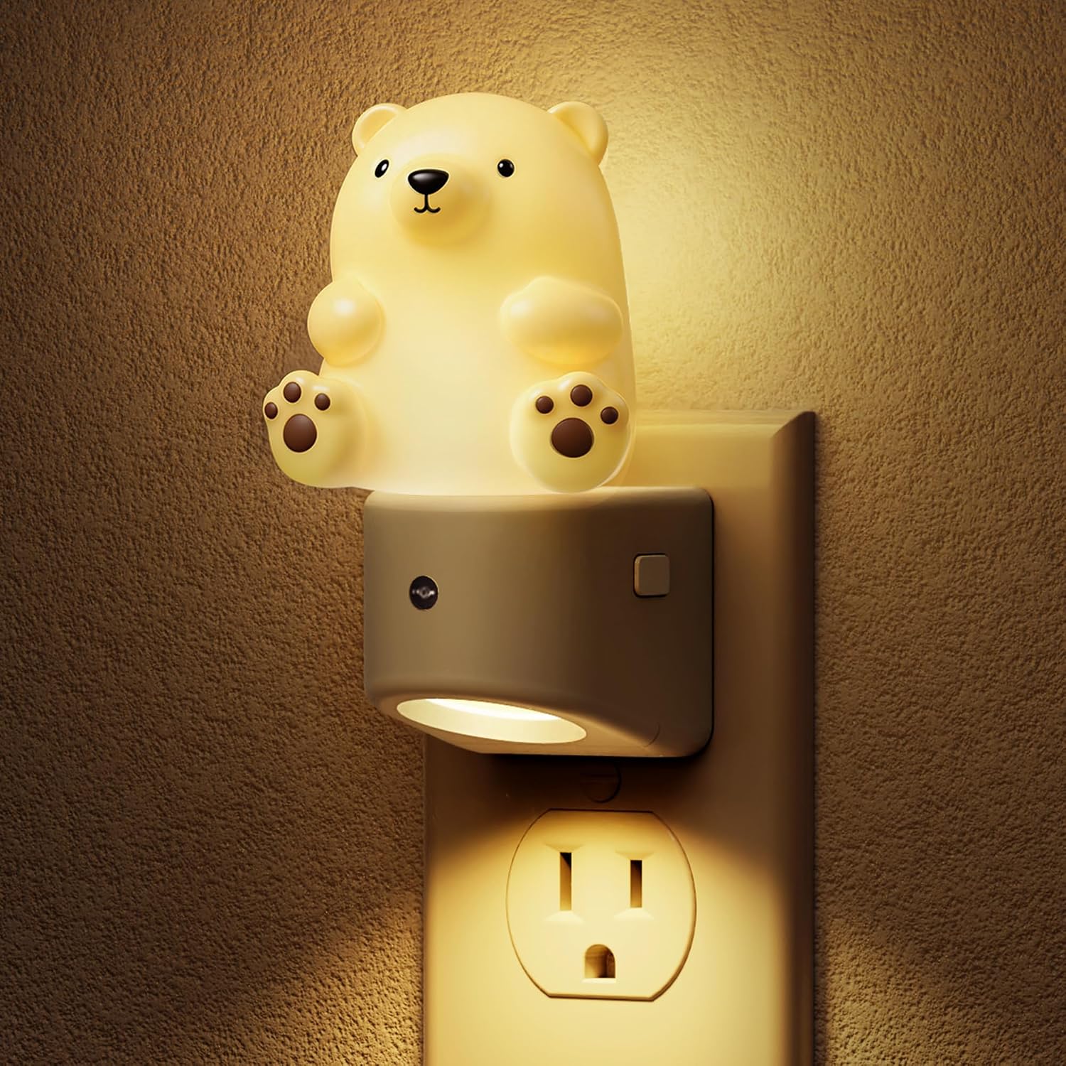 L LOHAS LED Night Light for Kids, 3D Bear Night Light Plug in, Dusk to Dawn Nursery Night Lights, RGB+Soft White 3000K, 3 Lighting Modes…