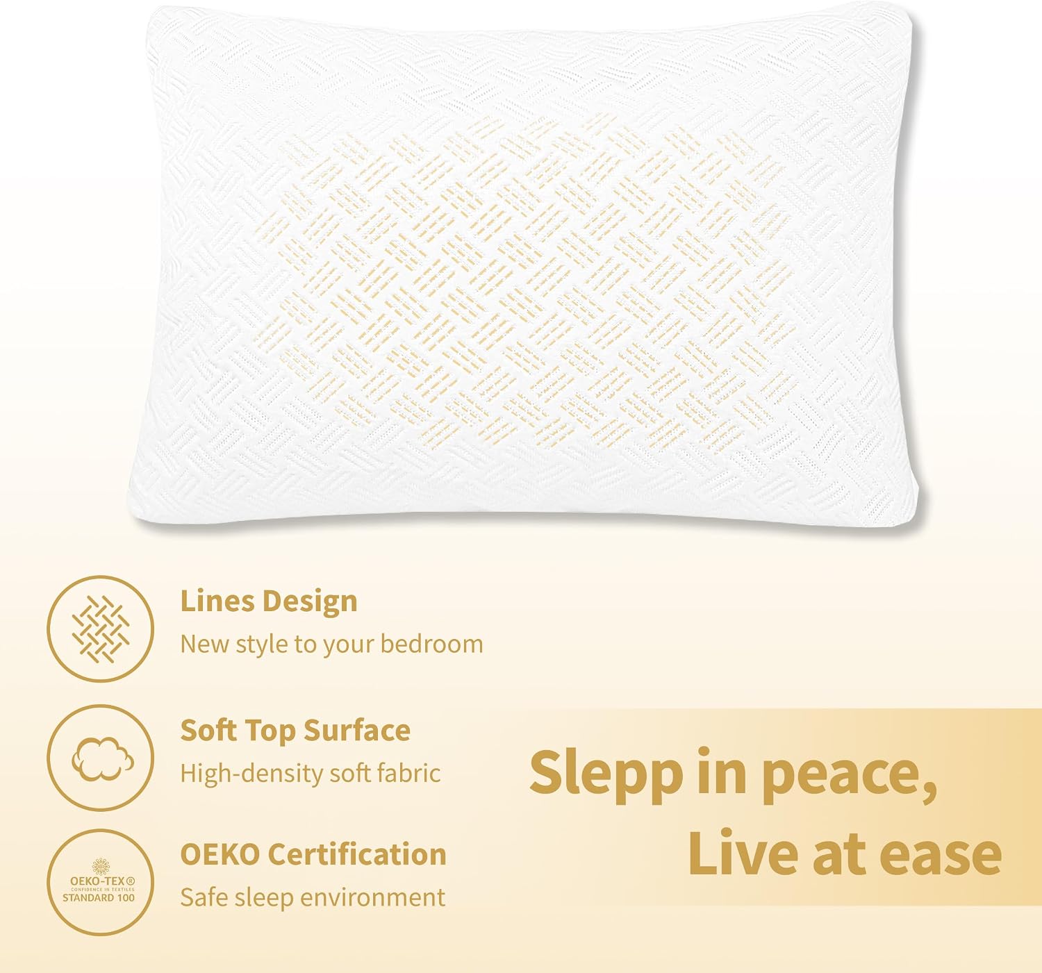SafeandSound Safe and Sound Zipper Waterproof Pillow Protector, 3D Jacquard Standard Size Breathable Soft Pillow Cover Case, Zippered Hotel…