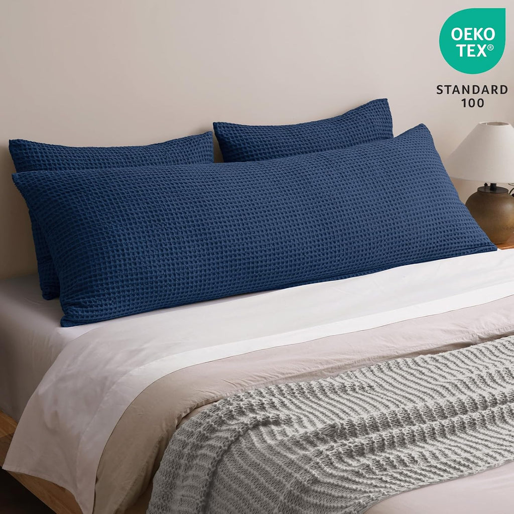Phf Ultra Soft Waffle Weave Body Pillowcase with Zipper, No Insert, 1Pack 20" x 54" Pillow Sham, Breathable & Skin-Friendly Body Pillow cas…