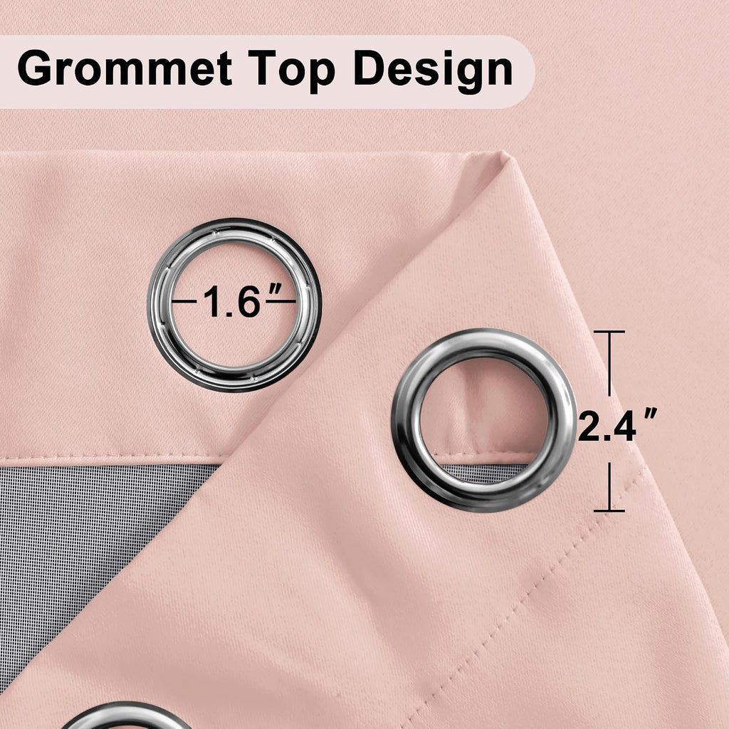 Xwzo Total Blackout Curtains 84 Inches Long 2 Panels with Tiebacks - Heat and Full Light Blocking Thermal Insulating Window Panels with Gro…