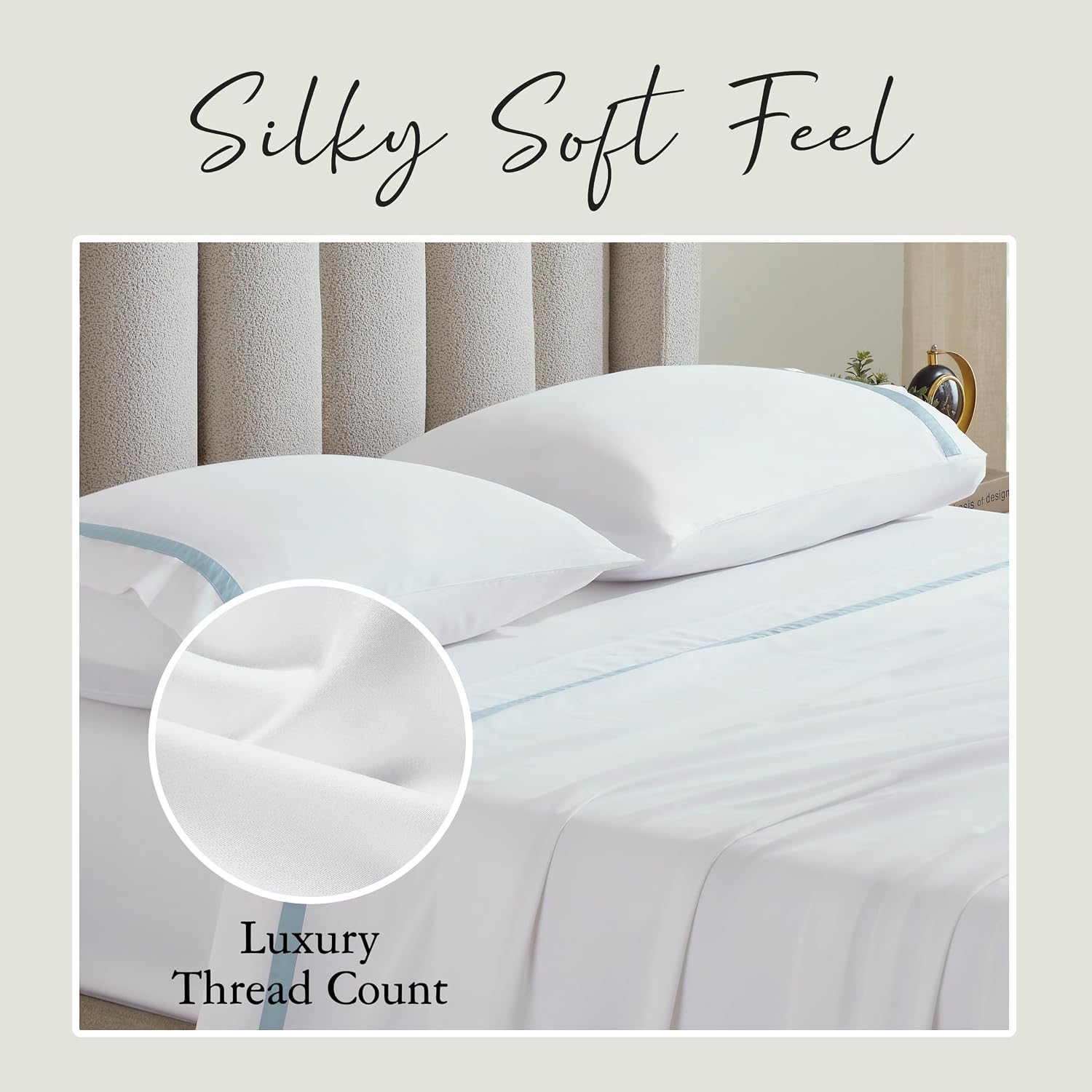 KARISSA MAE 7 Piece Pure Viscose from Bamboo Split King Size Sheet Set | 100% FSC Certified | Luxuriously Soft | Cooling | 18" Deep…