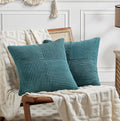 Fancy Homi 2 Packs Teal Euro Decorative Throw Pillow Covers 26x26 Inch for Living Room Couch Bed, Rustic Farmhouse Boho Home Decor, Soft…